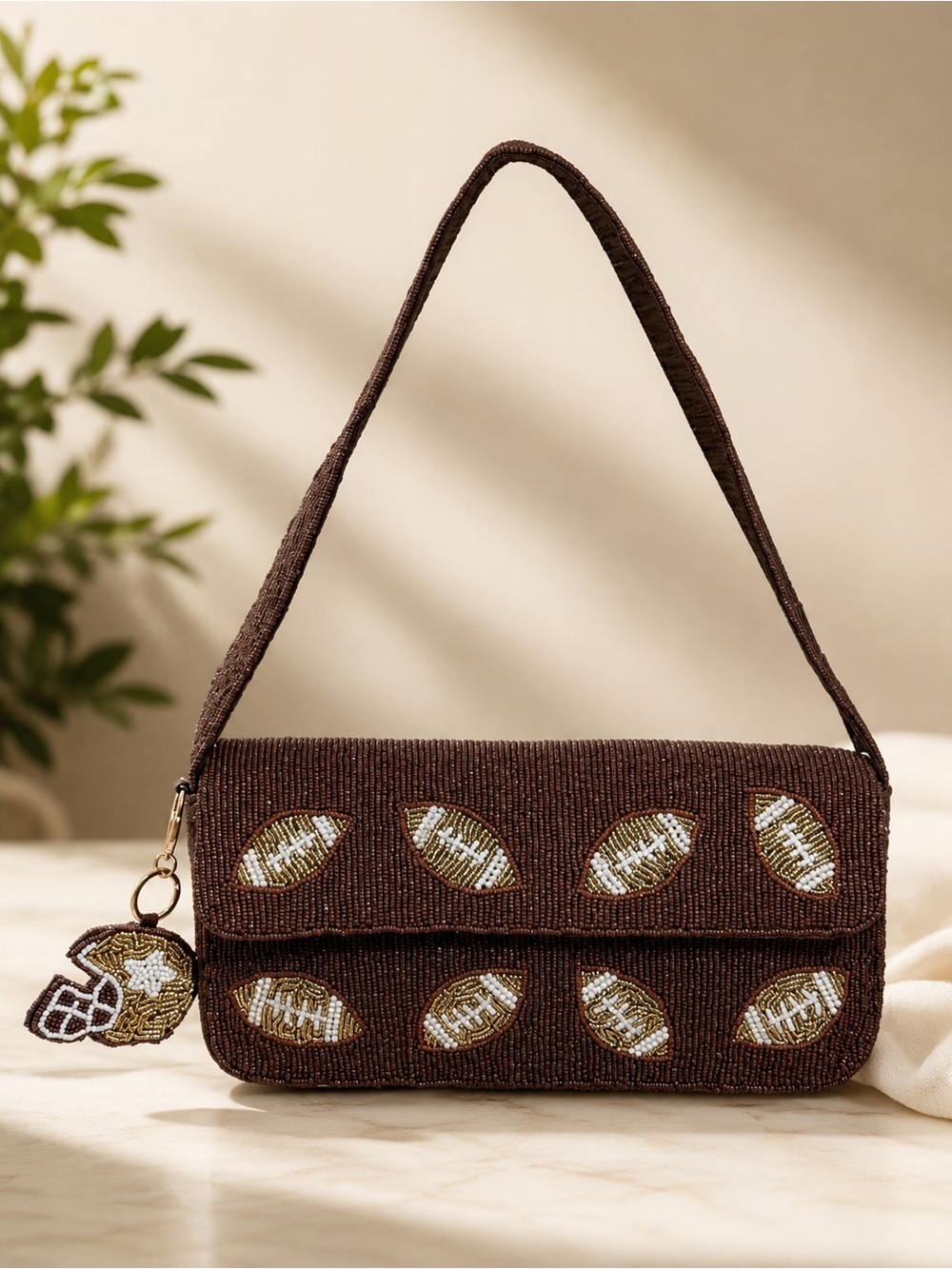 Football Beaded Shoulder Bag